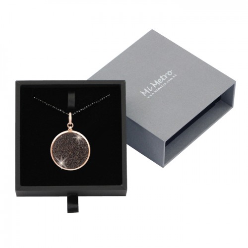 MiMetro x SWAROVSKI黑色水晶飾布成人八達通配黑色水晶長頸鏈套裝