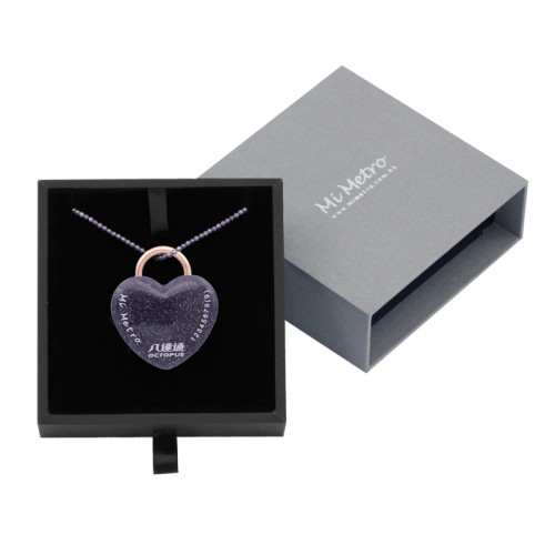 深紫色閃砂迷你心形MiMetro成人八達通配深紫色水晶長頸鏈套裝